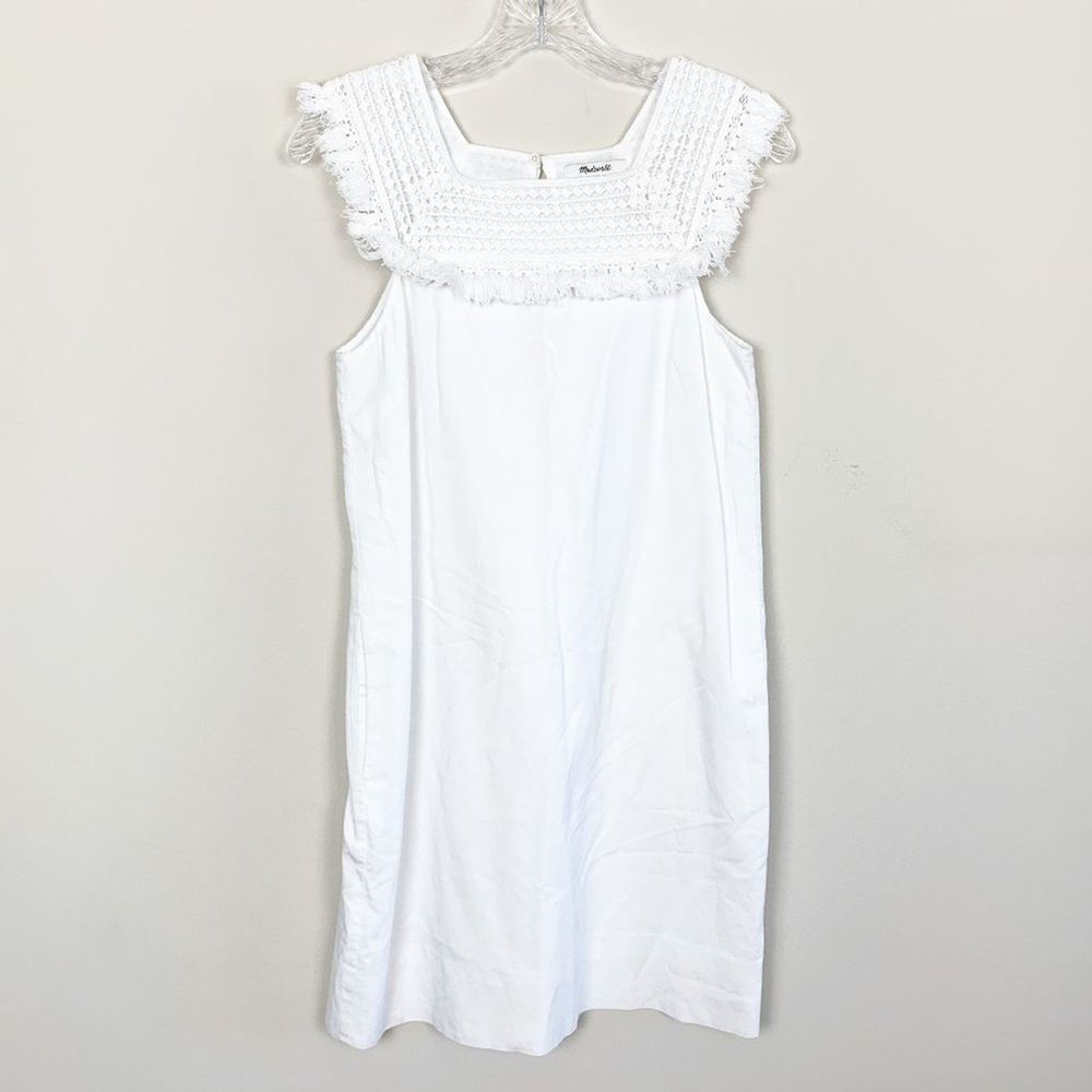 Madewell | white eyelet trim shift dress size 00